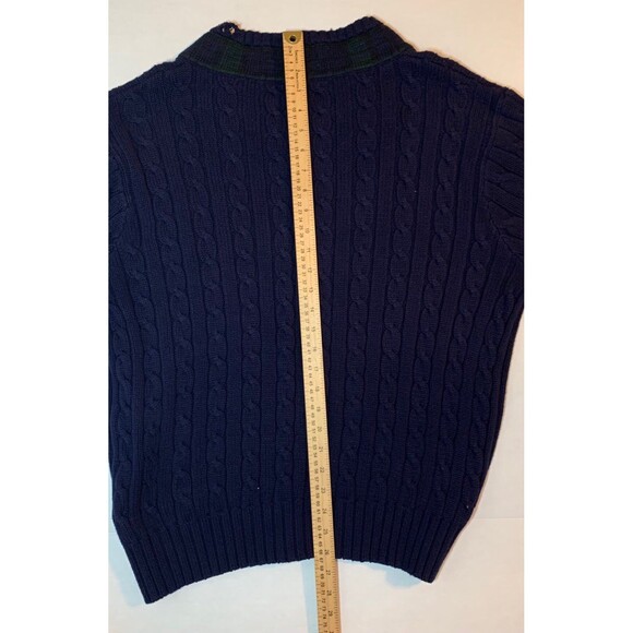 Polo Ralph Lauren Cable Knit Sweater Chunky V Neck Varsity Fisherman XL VTG 90s - Picture 5 of 7